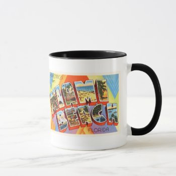 Miami Beach Florida Fl Old Vintage Travel Souvenir Mug by AmericanTravelogue at Zazzle