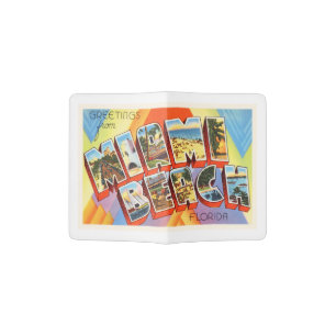 Miami Beach Florida FL Old Vintage Travel Souvenir Passport Holder