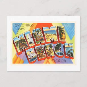 Miami Beach Florida FL Old Vintage Travel Souvenir Postcard