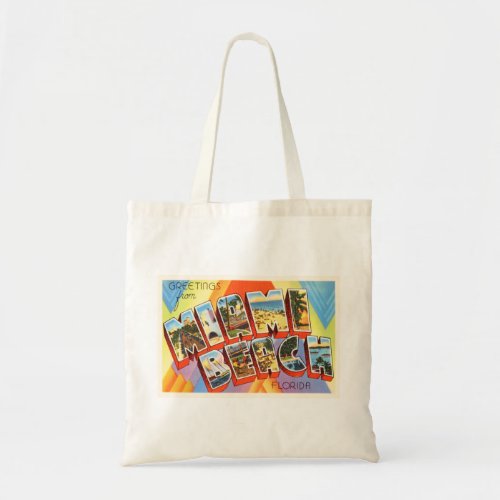 Miami Beach Florida FL Old Vintage Travel Souvenir Tote Bag