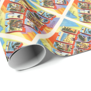 Miami Beach Florida FL Old Vintage Travel Souvenir Wrapping Paper