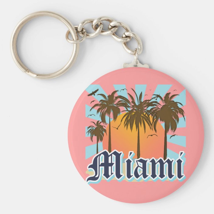 12 Pieces  Miami Souvenir Keychain Plastic Double Sided New Great Gift 