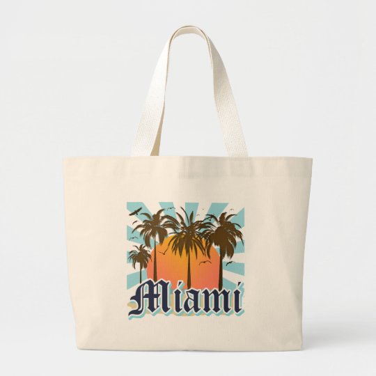 Miami Beach Florida Fla Large Tote Bag