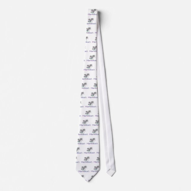 Miami Beach, Florida, Graphic, Cool Neck Tie (Front)