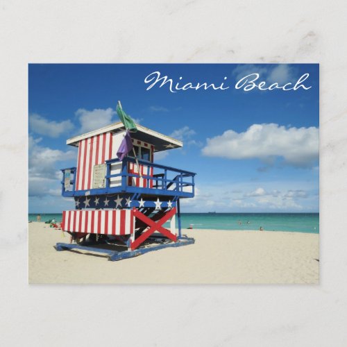 Miami Beach Florida Guard Tower Postcard