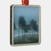 Miami Beach, Florida, hurricane winds lashing Metal Ornament (Right)