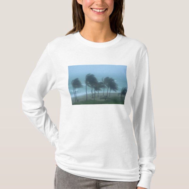 Miami Beach, Florida, hurricane winds lashing T-Shirt (Front)