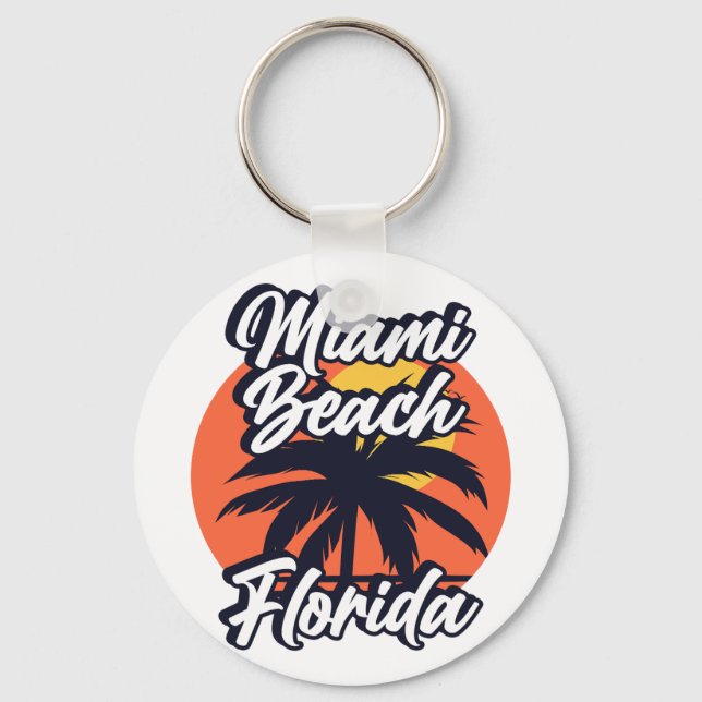 Miami Beach,Florida Keychain (Front)