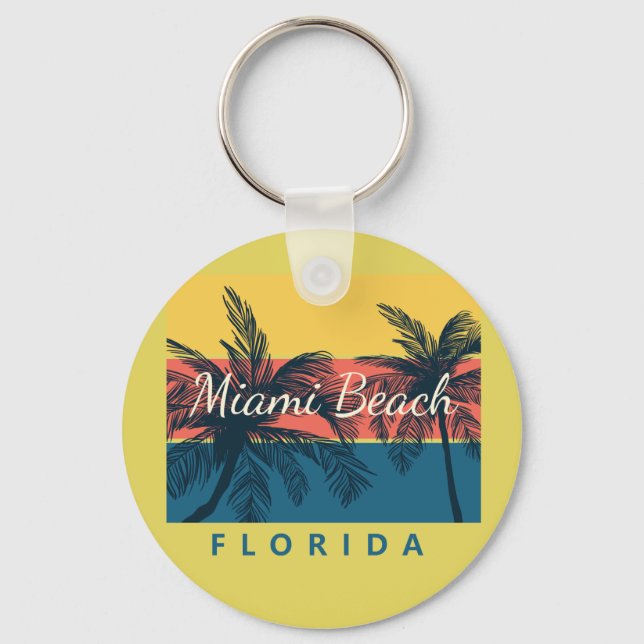 miami beach florida  keychain (Front)