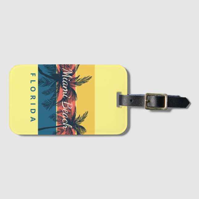miami beach florida  luggage tag (Front Horizontal)