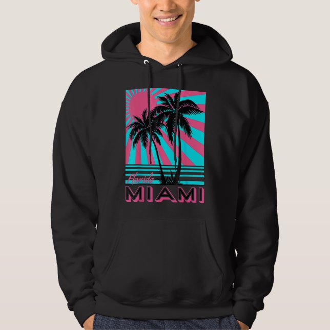 Miami Beach Florida Miami Palm Trees Hoodie (Front)