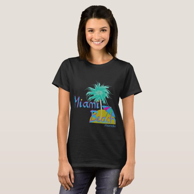 Miami Beach Florida Palm Fun Sun T-Shirt (Front Full)