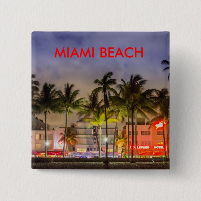 MIAMI BEACH FLORIDA PINBACK BUTTON (Front)