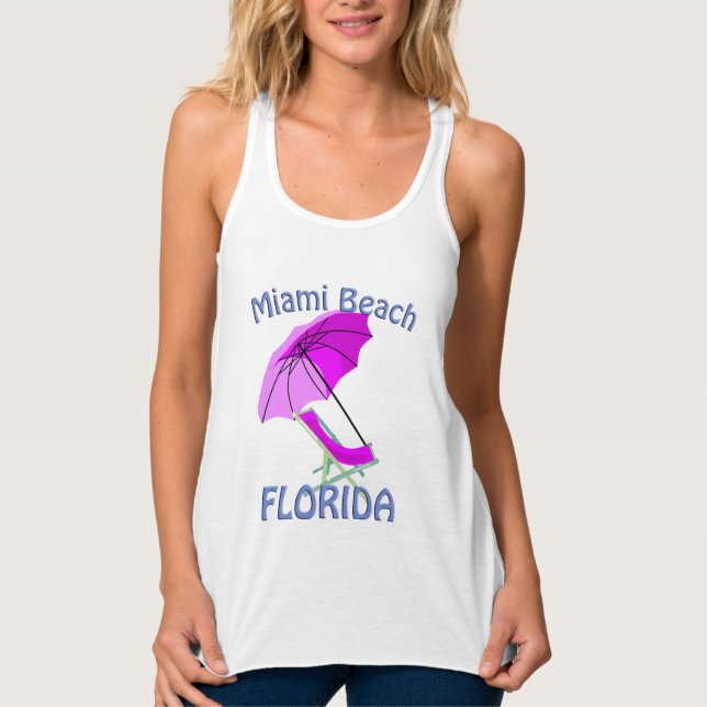 Miami Beach Florida Pink Tank Top (Front)