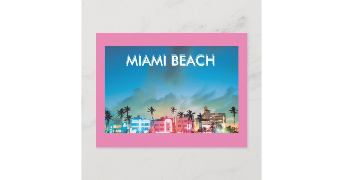 MIAMI BEACH FLORIDA POSTCARD | Zazzle