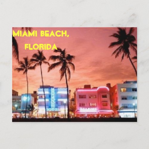 MIAMI BEACH FLORIDA POSTCARD