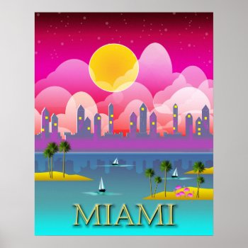 Miami Beach Florida Poster by AutumnRoseMDS at Zazzle