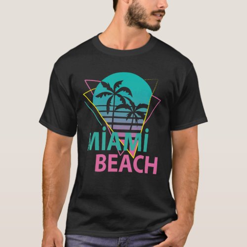 Miami Beach Florida Proud Floridian Retro Neon Pal T_Shirt
