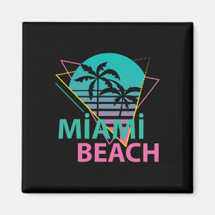 Miami Beach Florida Proud Floridian Retro Palms Tr Magnet