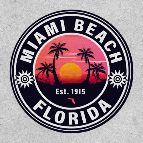 Miami Beach Florida Retro Sunset Souvenirs 60s Patch