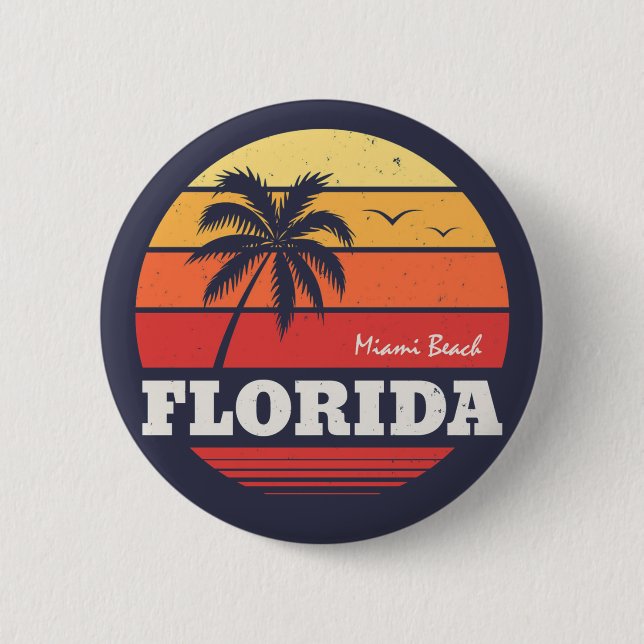 miami beach florida shirt button (Front)