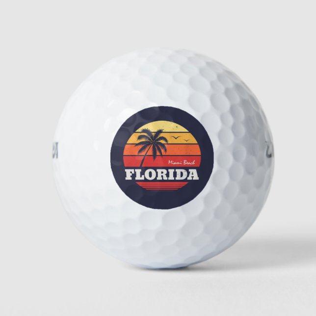 miami beach florida shirt golf balls (Front)