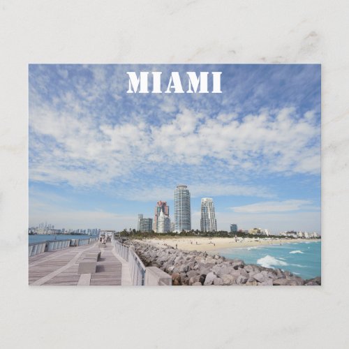Miami Beach Florida South Pointe Park Pier Travel Postcard