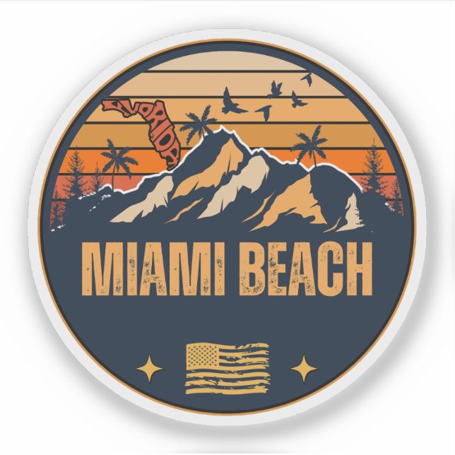 Miami Beach, Florida  Sticker (Front)