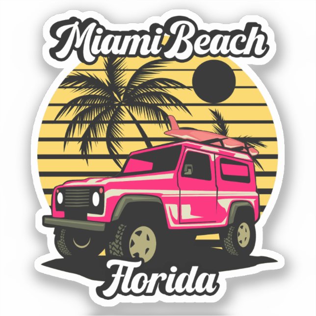 Miami Beach,Florida Sticker (Front)