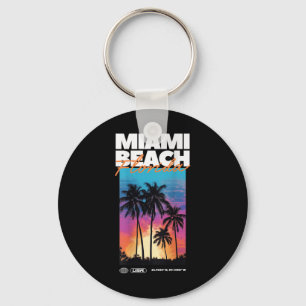 Miami Beach Florida Summer Palm Vacation Usa Keychain