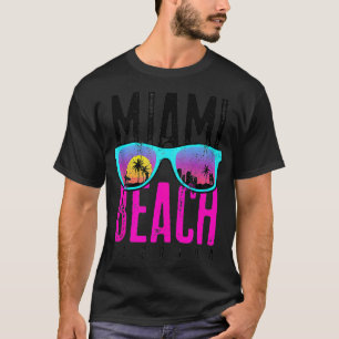 Miami Beach  Florida Sunset Retro Souvenir Surf Mi T-Shirt