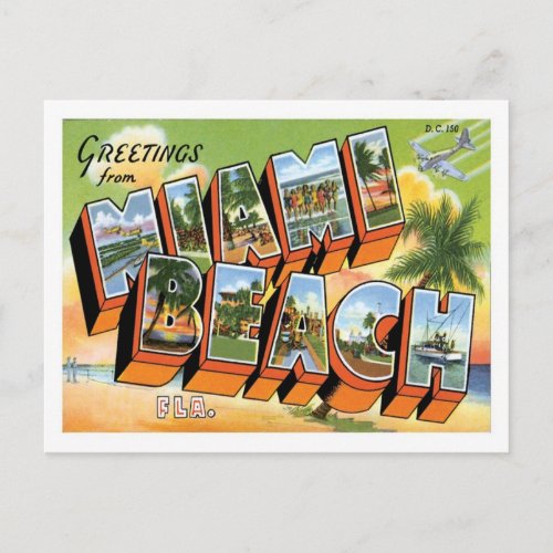 Miami Beach Florida Travel US City Postcard