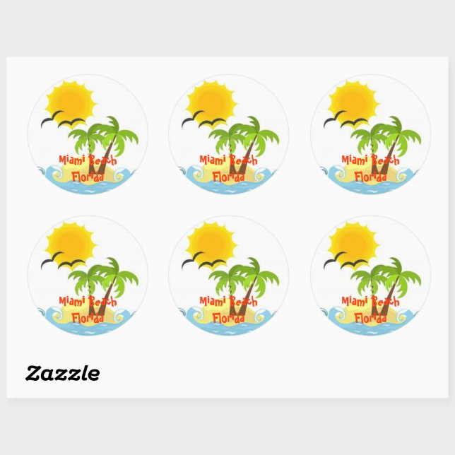 Miami Beach Florida tropical sticker (Sheet)