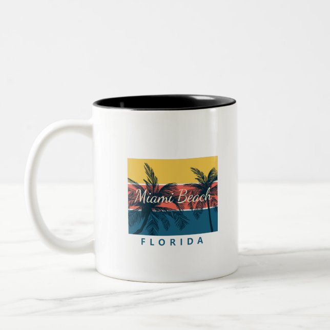 Miami Beach Florida Two-Tone Coffee Mug (Left)