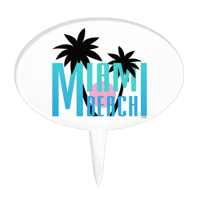 Miami-Beach-Florida-Typography Cake Topper (Front)