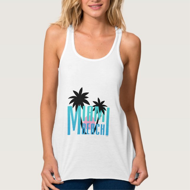 Miami Beach, Florida, Typography Cool Tank Top (Front)
