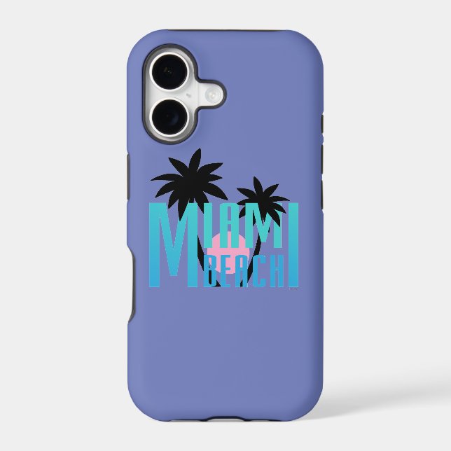 Miami-Beach-Florida-Typography Iphone Case (Back)
