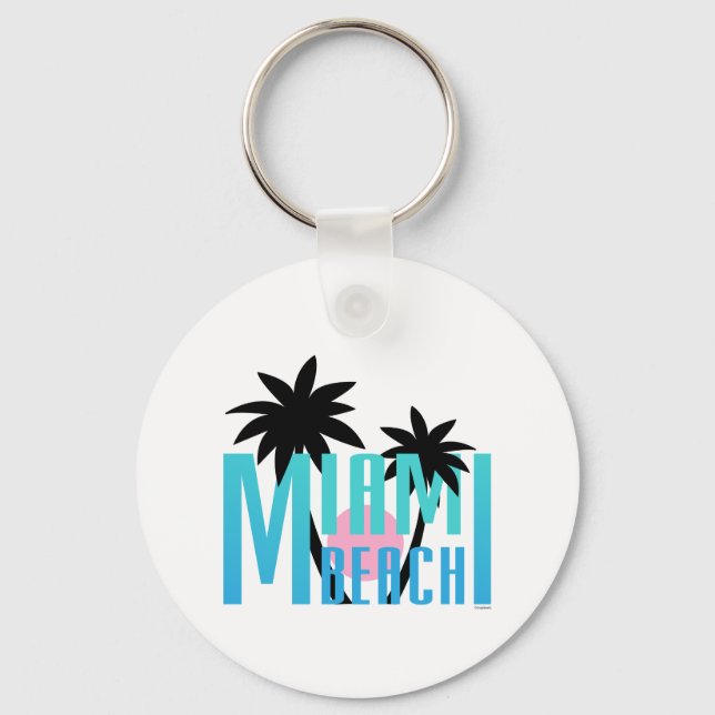 Miami-Beach-Florida-Typography Keychain (Front)