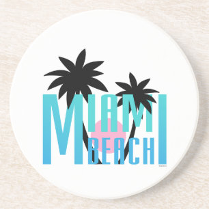 Miami-Beach-Florida-Typography Sandstone Coaster