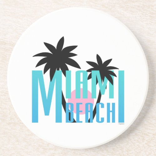 Miami_Beach_Florida_Typography Sandstone Coaster