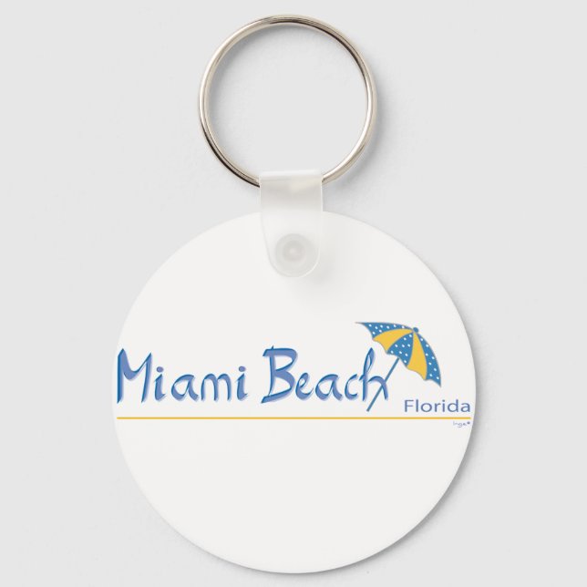 Miami Beach, Florida Umbrella Cool Keychain (Front)