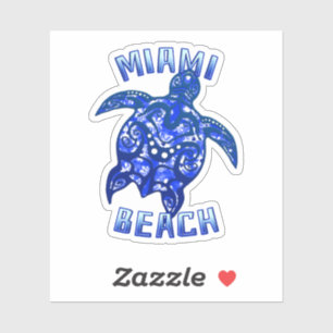 Miami Beach Florida Vacation Tribal Turtle Sticker