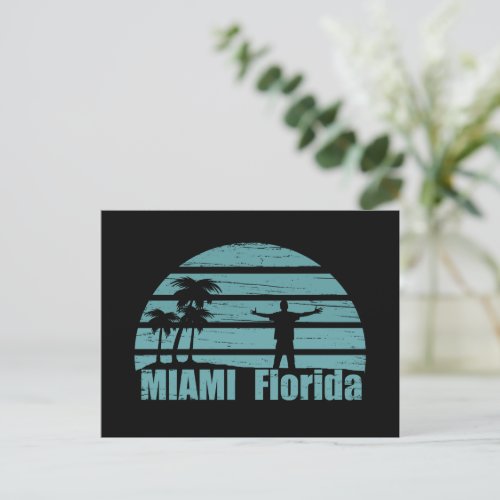 Miami beach Florida vintage Holiday Postcard