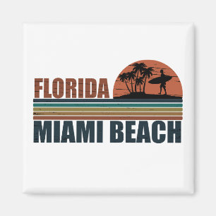 Miami Beach Florida vintage sunset Magnet