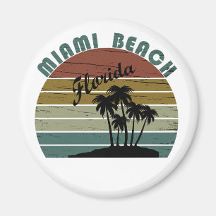 Miami Beach Florida vintage sunset Magnet