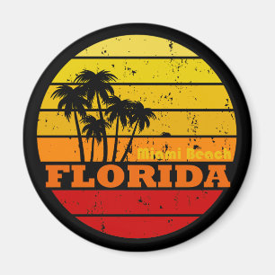 Miami beach Florida vintage sunset Magnet
