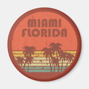 Miami beach Florida vintage sunset Magnet