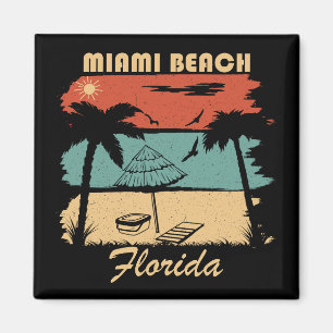 Miami Beach Florida vintage sunset Magnet