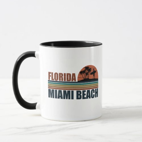 Miami Beach Florida vintage sunset Mug