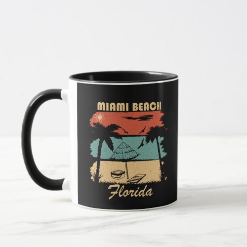 Miami Beach Florida vintage sunset Mug